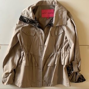 Betsey Johnson Trench Tan Vintage Over Coat Lace